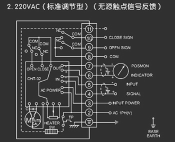 220VAC標(biāo)準(zhǔn)調(diào)節(jié)型<a href='http://xhtimes.com.cn/Product/diefa/diandongdiefa/' target='_blank'>電動<a href='http://xhtimes.com.cn/Product/diefa/' target='_blank'>蝶閥</a></a>接線圖（