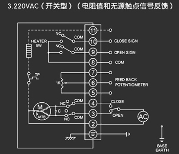220VAC開關(guān)型<a href='http://xhtimes.com.cn/Product/diefa/diandongdiefa/' target='_blank'>電動<a href='http://xhtimes.com.cn/Product/diefa/' target='_blank'>蝶閥</a></a>接線圖